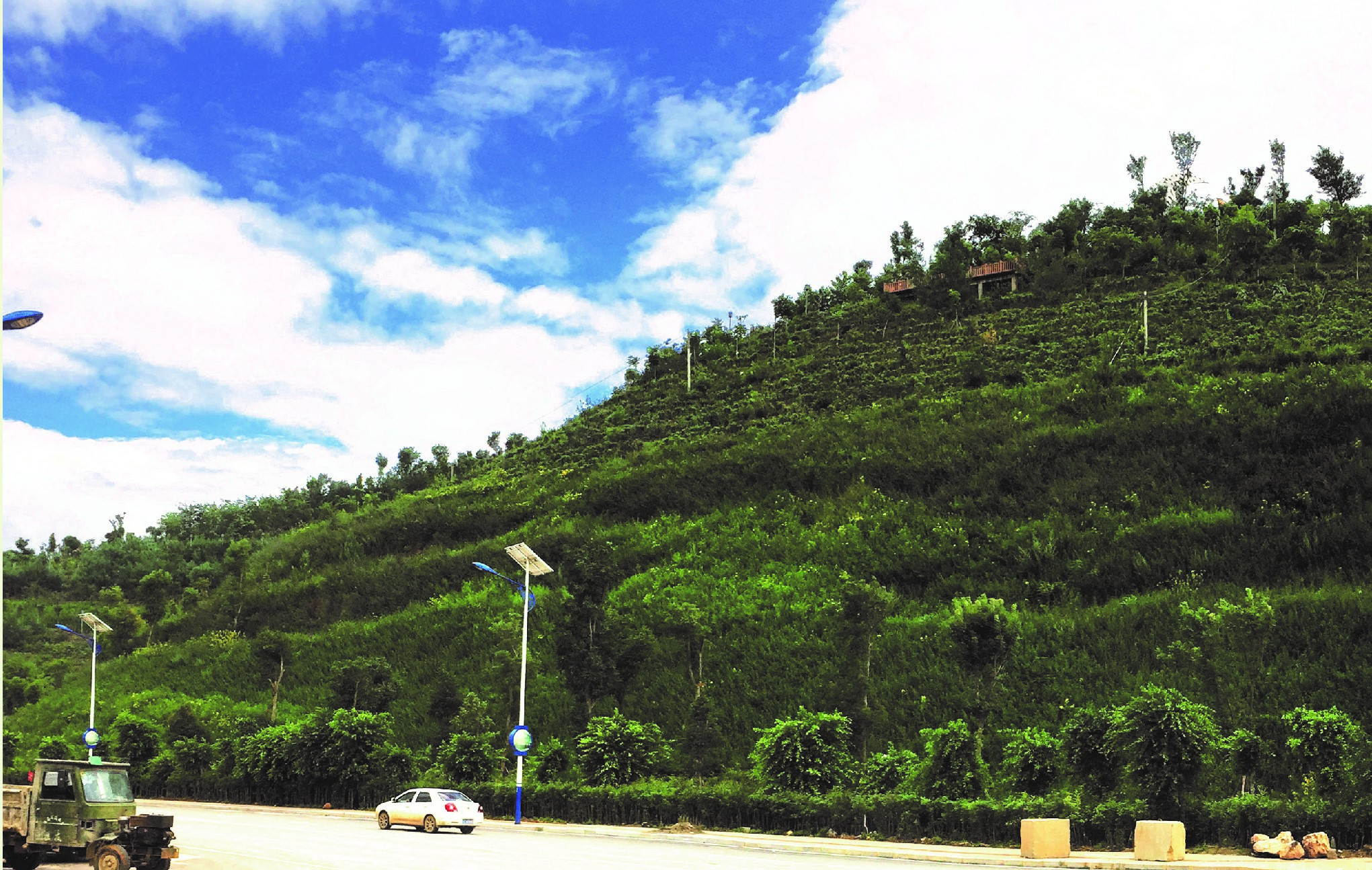 图3：大理起凤公园坡面修复后